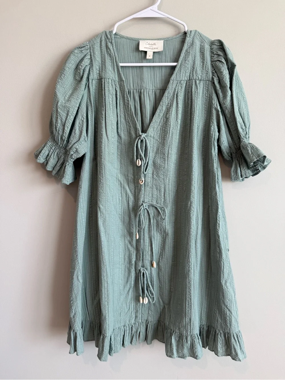 Cleobella Foxi Mini Dress in Sage Green Size Small